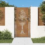 vidaXL Poort 105x205 cm cortenstaal boom ontwerp, Tuin en Terras, Tuinpoorten, Verzenden, Nieuw