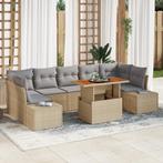 vidaXL 8-delig Tuin Sofa Set met Kussens - Beige Poly Rattan, Verzenden, Nieuw