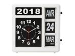 Tweedekans | Perel Wandklok Met Flipover Kalender - 31 X 31, Ophalen of Verzenden, Nieuw
