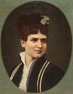 École française (XIX) - Retrato femenino