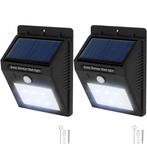 tectake 2 LED solar tuinlampen met bewegingssensor - zwart, Tuin en Terras, Verzenden, Nieuw