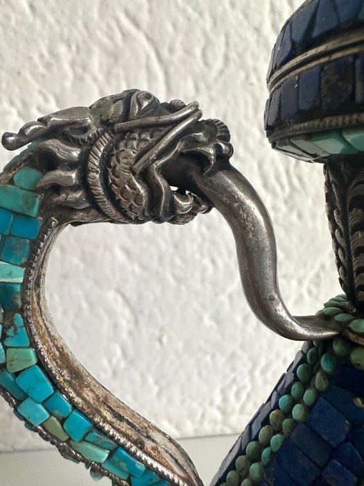 Zilver, stenen - Mongolië - Einde van de 19e eeuw, Antiek en Kunst, Antiek | Overige Antiek