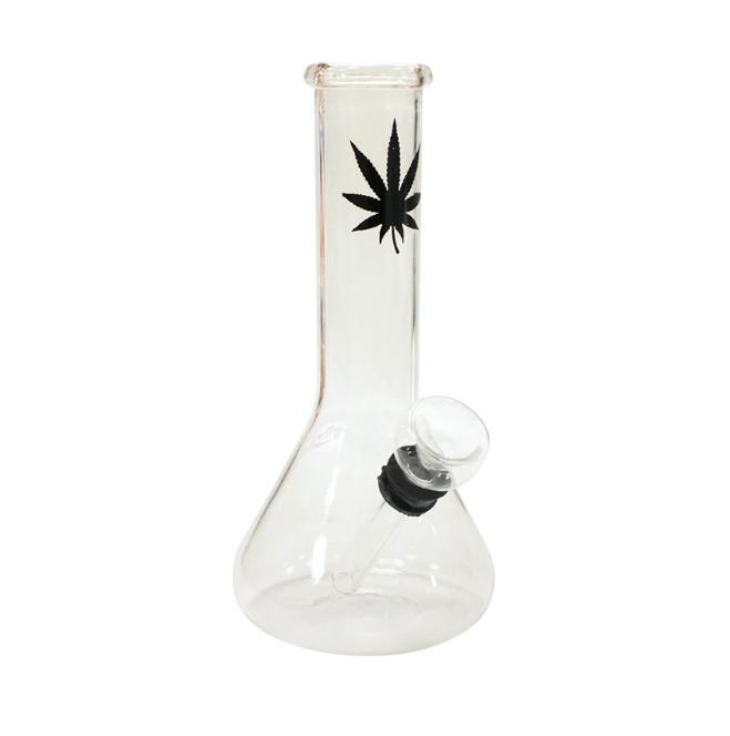 Glazen Bong 15cm - Black Leaf, Verzamelen, Rookartikelen, Aanstekers en Luciferdoosjes, Nieuw, Verzenden
