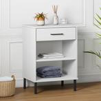 vidaXL Armoire console avec pieds en métal Blanc Bois, Verzenden, Neuf