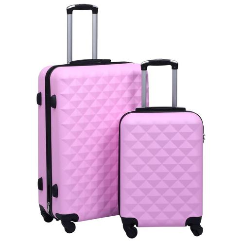 vidaXL 2-delige Harde kofferset ABS roze, Handtassen en Accessoires, Koffers, Nieuw, Verzenden