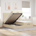 vidaXL Ottoman bed met matrassen 200x200cm stof crèmekleurig, Verzenden, Nieuw