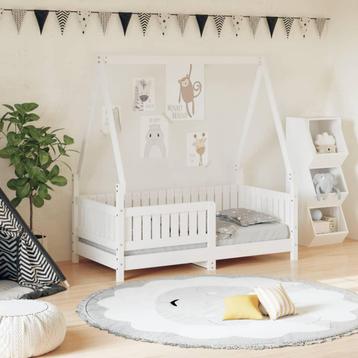 vidaXL Kinderbedframe 70x140 cm massief grenenhout wit beschikbaar voor biedingen