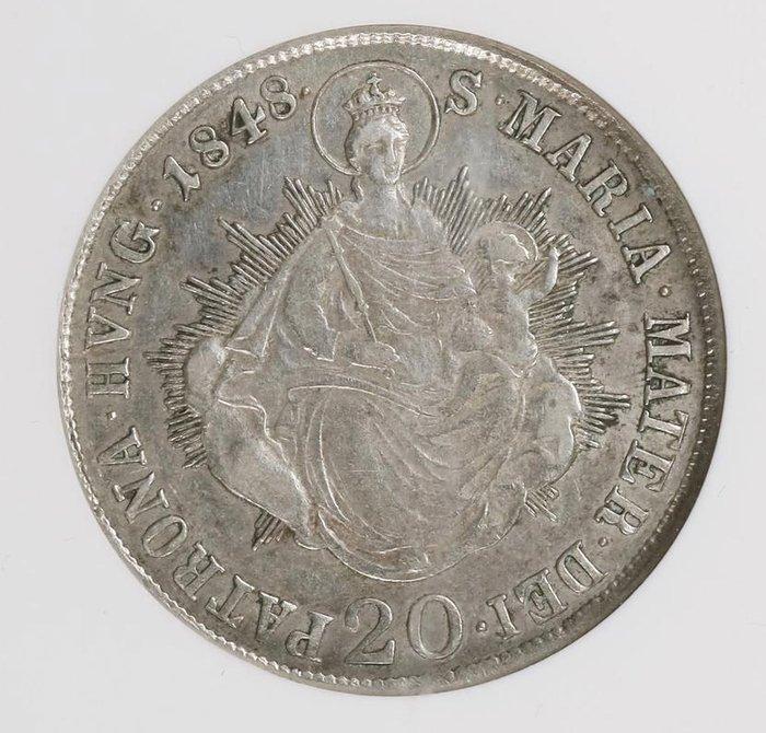 Hongarije. 20 Kreuzer 1848 - NGC AU58, Timbres & Monnaies, Monnaies | Europe | Monnaies non-euro
