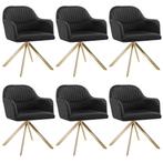 tectake Lona fluwelen draaistoel met dikke vulling - zwart/g, Huis en Inrichting, Stoelen, Verzenden, Nieuw