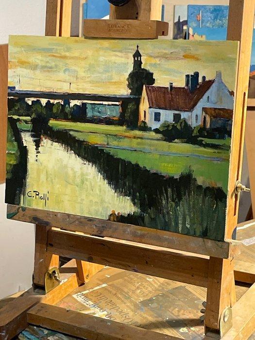 Claudio Rolfi (1960) - Il tramonto, Antiek en Kunst, Kunst | Schilderijen | Modern