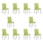 Set van 10 Leren eetkamerstoelen Comfort met wieltjes -, Huis en Inrichting, Ophalen of Verzenden, Nieuw, Leer, Eén