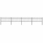 vidaXL Tuinhek met speerpunt staal 714,5x80 cm zwart, Tuin en Terras, Verzenden, Nieuw