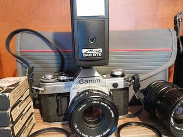 Canon AE-1 (# 2067000 !) + FD 1,8/50mm + FD 35-70mm + acc. |