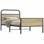 vidaXL Cadre de lit sans matelas 100x200 cm chêne sonoma, Maison & Meubles, Verzenden, Neuf