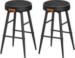 2x barkrukken - zwart - metaal met PU leer - hoogte 63 cm -, Verzenden