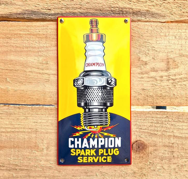 Reclamebord Champion spark plug service, Verzamelen, Merken en Reclamevoorwerpen, Verzenden