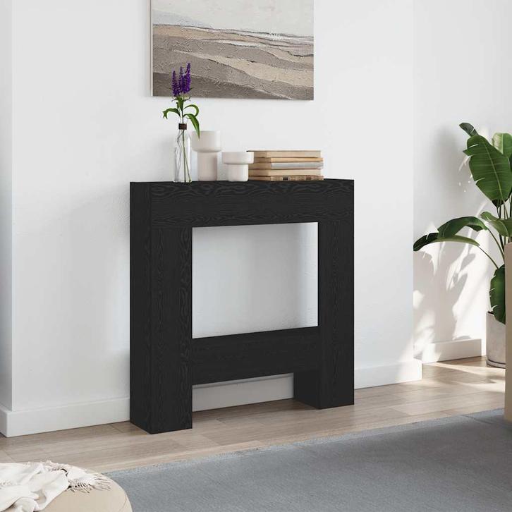 vidaXL Haardombouw 81x18x82 cm spaanplaat zwart eikenkleurig, Huis en Inrichting, Kachels, Nieuw, Verzenden