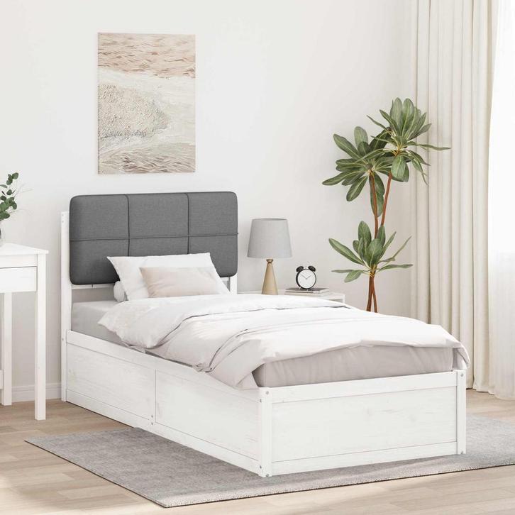 vidaXL Bedframe met Gevoerde Hoofdbord Lichtgrijs 80 x 200, Huis en Inrichting, Slaapkamer | Bedden, Nieuw, Verzenden