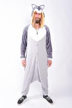 Onesie Grijze Wolf Pak M-L Wolvenpak Kostuum Grijs Husky Pak, Ophalen of Verzenden, Nieuw