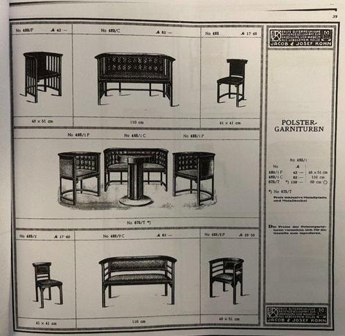 J.&J. Kohn - Josef Hoffmann - Zitgroep (3) - Vleermuis -, Antiek en Kunst, Antiek | Meubels | Stoelen en Sofa's