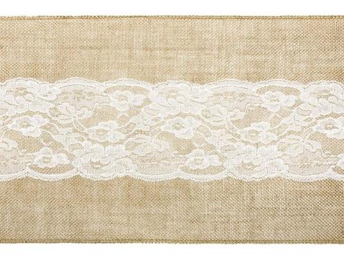 Tafelloper Jute Kant 2,75m, Hobby en Vrije tijd, Feestartikelen, Nieuw, Verzenden
