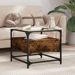 vidaXL Salontafel met glazen blad 50x50x45 cm gerookt eiken, Huis en Inrichting, Verzenden, Nieuw