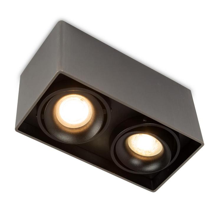 Spots opbouw Bjorn 2 Opbouwspot Gun Metal Binnenverlichting, Huis en Inrichting, Lampen | Overige, Verzenden
