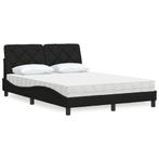 vidaXL Bed met matras stof zwart 140x200 cm, Huis en Inrichting, Slaapkamer | Bedden, Verzenden, Nieuw