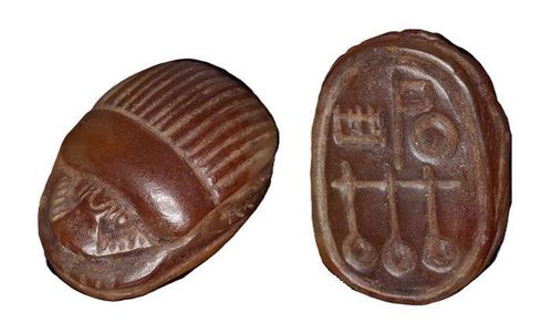 Egypte Stone Ancient Egyptian scarab Seal. c. 1750 - 1570, Postzegels en Munten, Munten | Europa | Niet-Euromunten