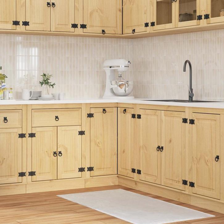 vidaXL Kast met plank Honing 60 x 32 x 40 cm Massief, Huis en Inrichting, Kasten | Overige, Nieuw, Verzenden