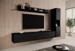 Wandmeubel Zwart eiken Set van 3 TV-Meubel, Verzenden, Nieuw, 25 tot 50 cm, 150 tot 200 cm