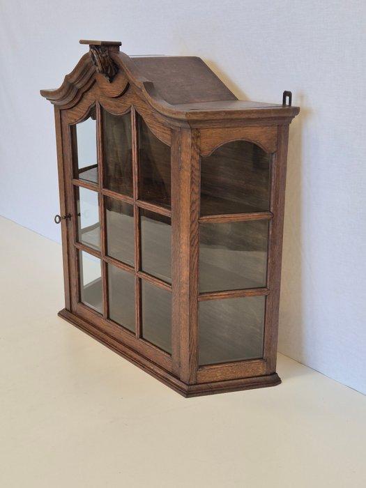 Kast - Eik - Hang Vitrinekastje, Antiquités & Art, Curiosités & Brocante