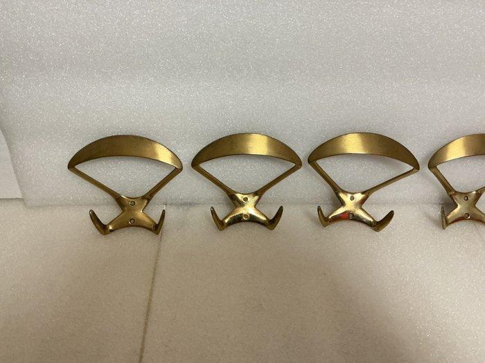 Kapstok - Verguld messing - Vijf messing haakjes., Antiek en Kunst, Kunst | Designobjecten