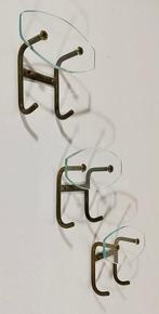 Kapstok - Kristal, Messing - Design 1950 - Drie kledinghaken