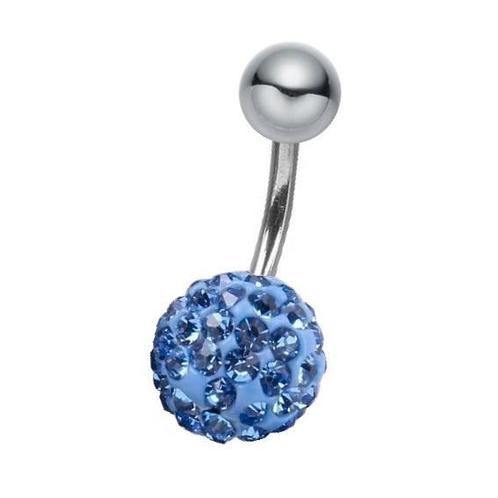 Fako Bijoux® - Navelpiercing - Disco Dots - 8mm - Blauw, Handtassen en Accessoires, Piercings, Verzenden