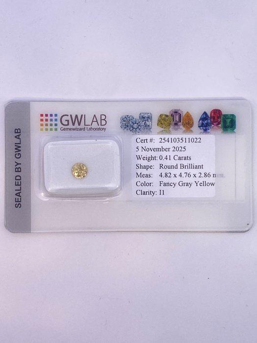 Zonder minimumprijs - 1 pcs Diamant (Kleurbehandeld) - 0.41, Handtassen en Accessoires, Edelstenen