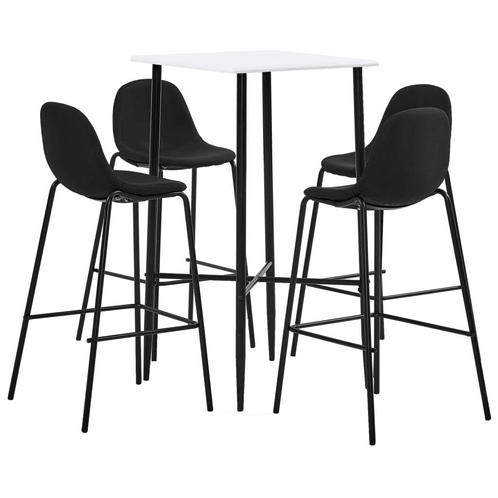 vidaXL 5-delige Barset stof zwart, Huis en Inrichting, Complete eetkamers, Nieuw, Verzenden
