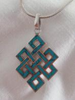 Turquoise - Zilver - Halsketting
