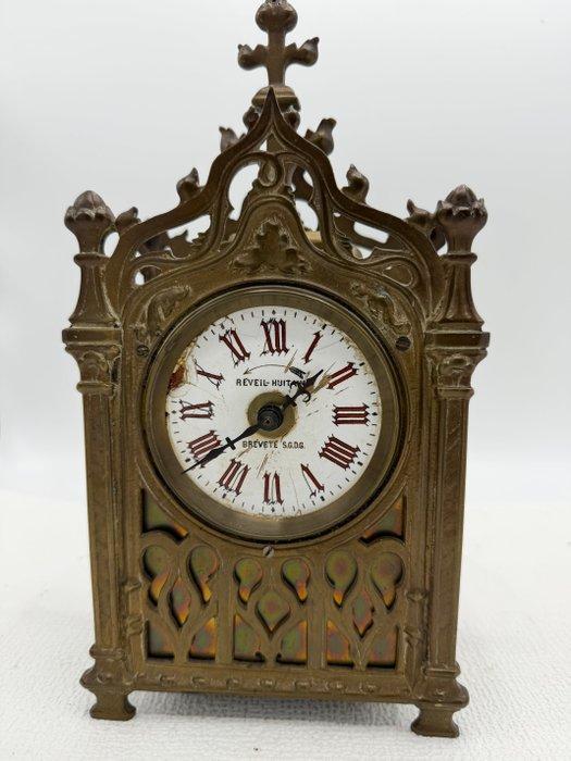 Horloge Gothique Bronze, Laiton - 1850-1900, Antiquités & Art, Antiquités | Horloges