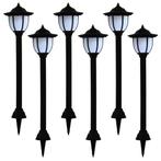 vidaXL Solarlampen 6 st LED zwart, Tuin en Terras, Verzenden, Nieuw