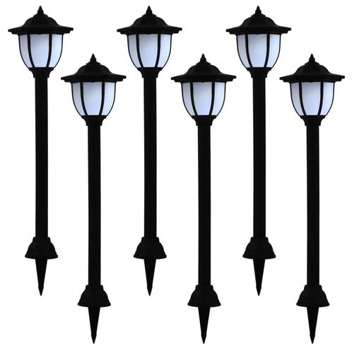 vidaXL Solarlampen 6 st LED zwart, Tuin en Terras, Buitenverlichting, Nieuw, Verzenden