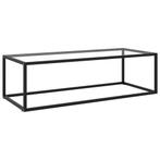 vidaXL Salontafel met gehard glas 120x60x35 cm zwart, Huis en Inrichting, Verzenden, Nieuw