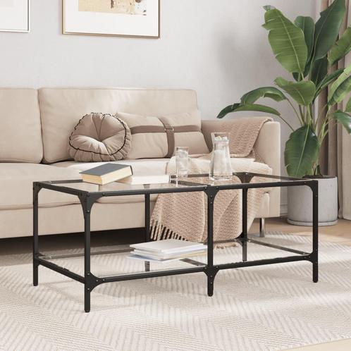 vidaXL Salontafel met transparant glazen blad 98,5x50x40 cm, Huis en Inrichting, Tafels | Salontafels, Nieuw, Verzenden