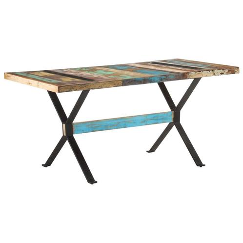 vidaXL Eettafel 160x80x76 cm massief gerecycled hout, Huis en Inrichting, Tafels | Eettafels, Nieuw, Verzenden