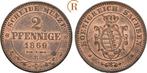 2 Pfennig 1869 B Sachsen: Johann, 1854-1873:, Postzegels en Munten, Verzenden, België