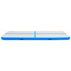 Gymnastiekmat met pomp opblaasbaar 800x100x15 cm PVC blauw, Verzenden