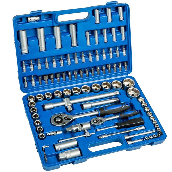 tectake Dopsleutelset 94-delig - zwart, Doe-het-zelf en Bouw, Gereedschap | Handgereedschap, Verzenden