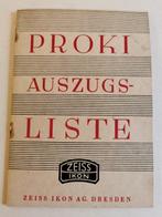 Zeiss Ikon AG. Dresden - Zeiss Ikon Proki Auszugsliste, Nieuw