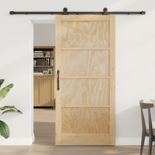 vidaXL Schuifdeur met Hardware Set ORKDALMassief Vurenhout, Doe-het-zelf en Bouw, Deuren en Vliegenramen, Nieuw, Verzenden