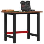 vidaXL Werkbank rechthoek 100x60x81,5 cm massief eikenhout, Doe-het-zelf en Bouw, Werkbanken, Verzenden, Nieuw